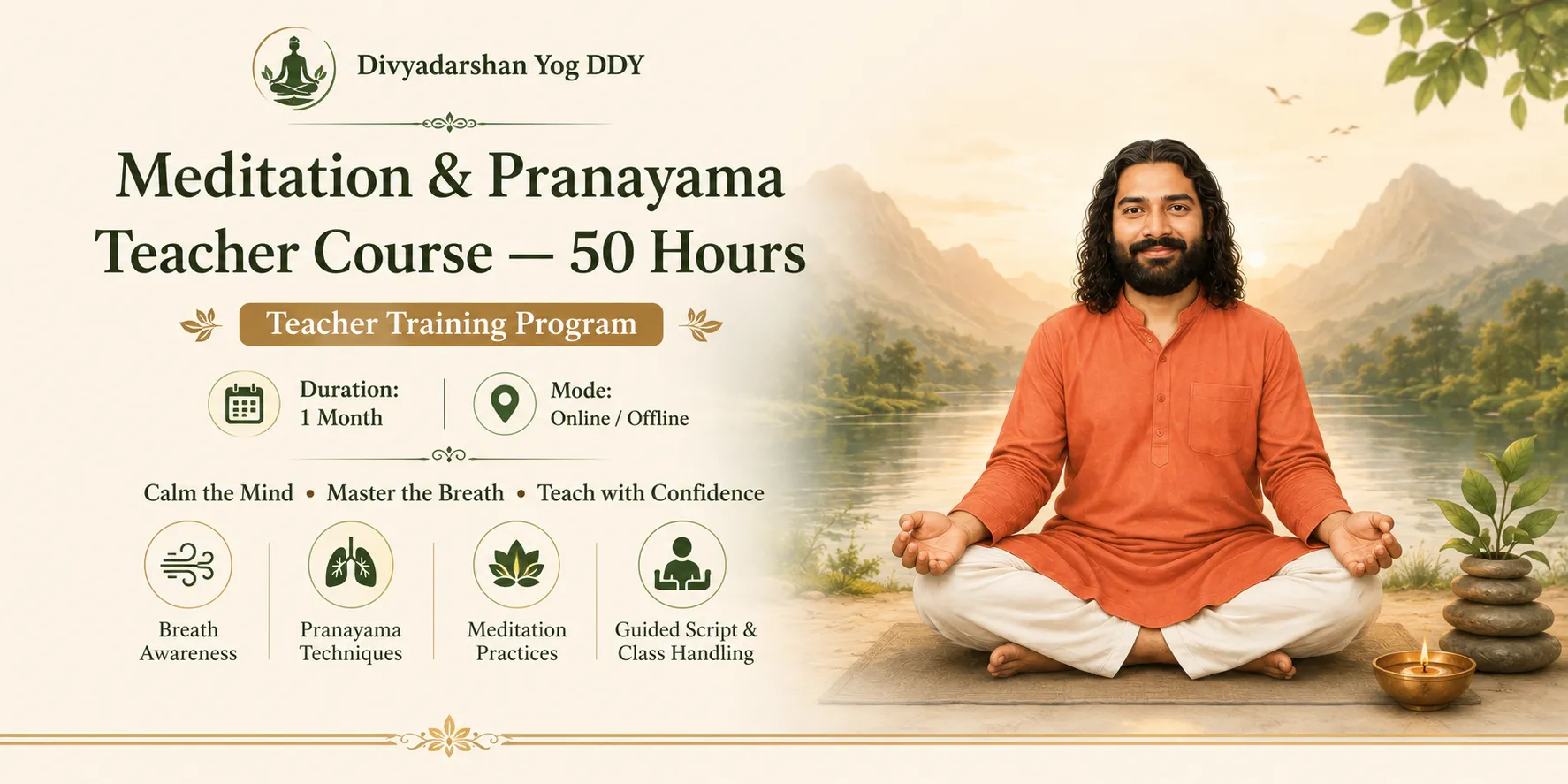 Meditation & Pranayama Teacher Course — 50 Hours